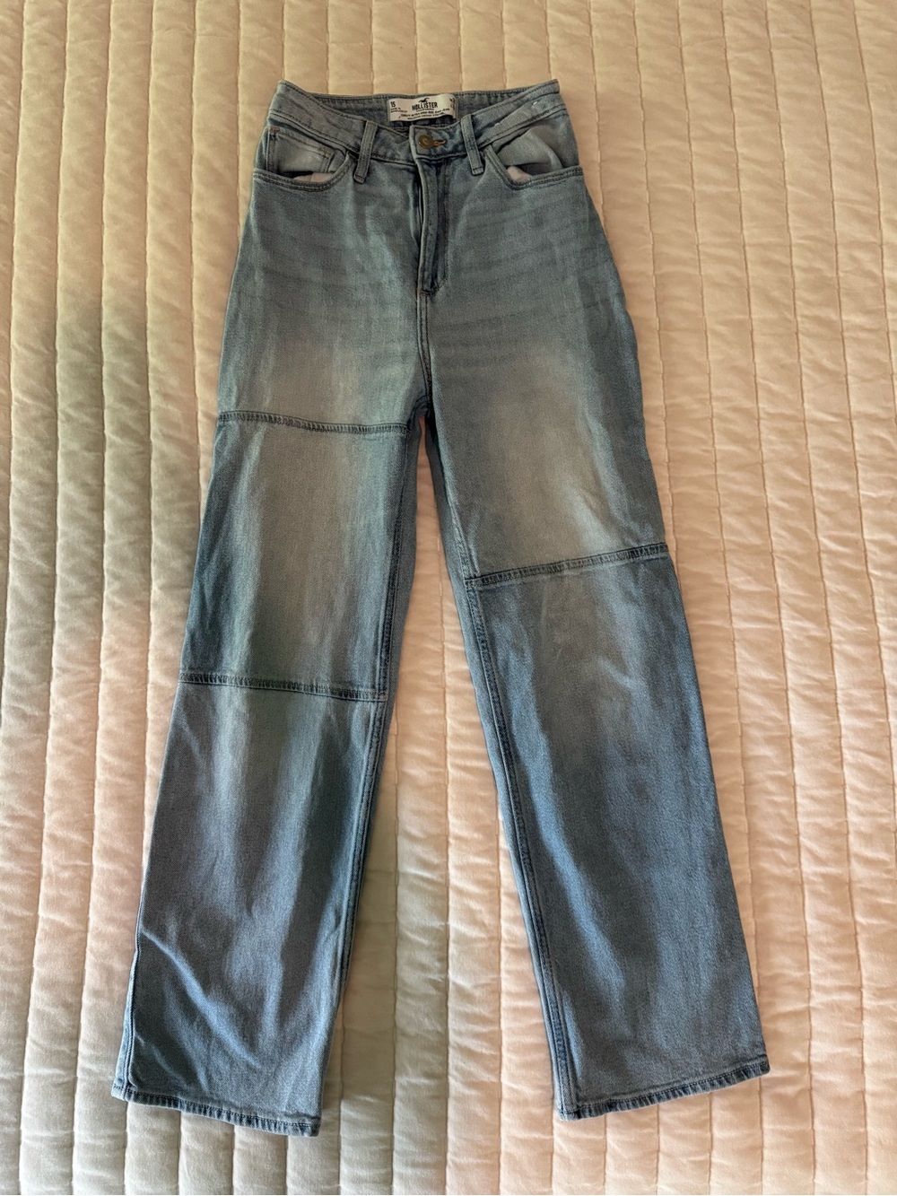 Hollister Curvy Ultra High-Rise Dad Jean Women's Jeans - Light Blue